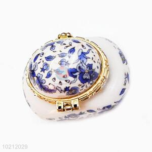Promotional Gift Ceramic Jewelry Box/Case with Flowers Pattern