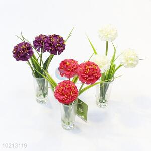 Simple best 3pcs purple/white/red flower with cups