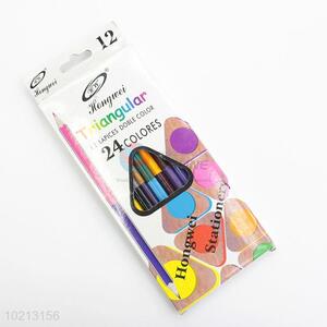 Triangular Double Side Colour Pencil 24 Colors