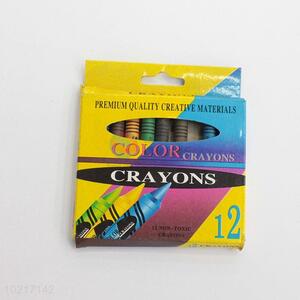 Premium quality creative 12 non-toxic color crayons