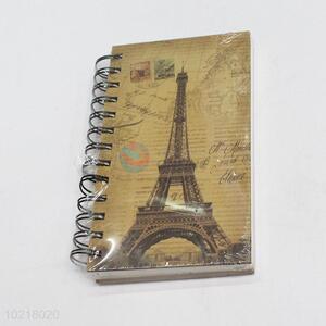 Portable Eiffel Tower Printed Hardcover Notebook Student Diary