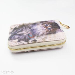China Factory Clutch Purses Cat Printed Long Wallet for Lady