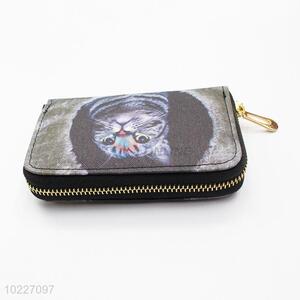 Factory Direct Card Holder PVC Wallet Purse Bag with Cat Pattern