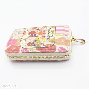 Promotional Lady Purses Long Wallet with Owl Pattern