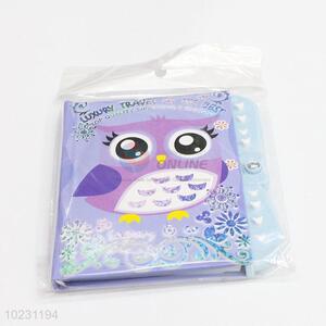 Purple Color Owl Printed Kids Cardboard Cover Dairy Notebook with Password