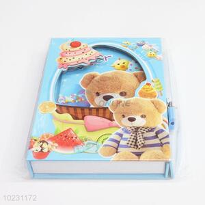 Sky Blue Sweet Bear Student Notebook with Lock