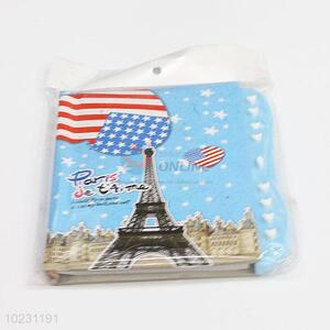 Blue Color The Eiffel Tower Printed Kids Cardboard Cover Dairy Notebook with Lock