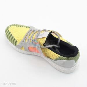 Yellow Color Breathable Sports Shoes Running Shoes