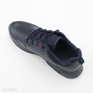 Fashion Design Black Pu Leather Men's Sports Shoes