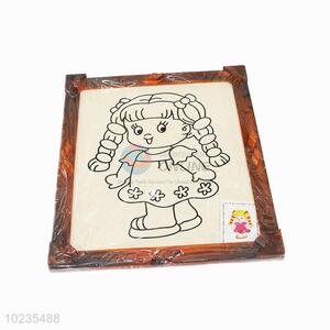 China factory price cute wooden-frame mud painting