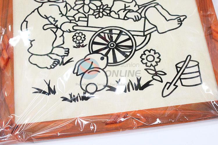 Fashion style cool wooden-frame mud painting