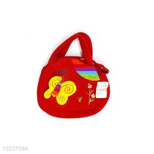 New Design Red Plush Embroidered Hand Bag