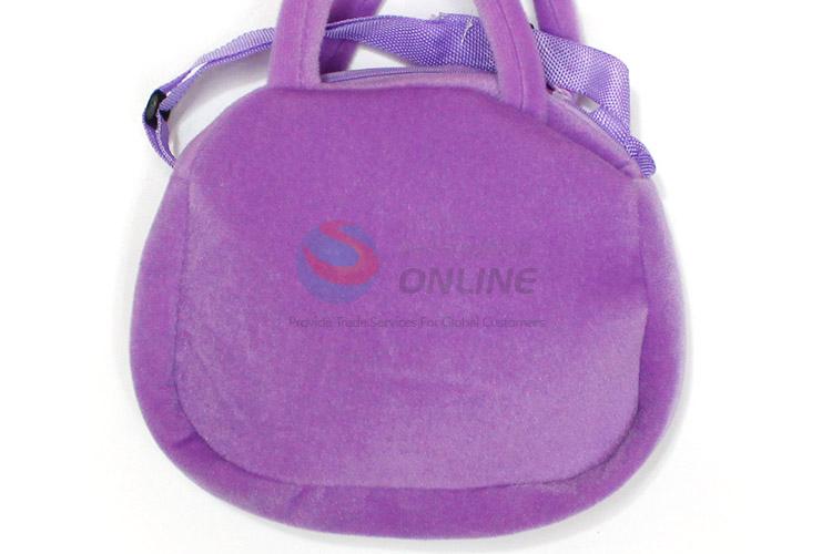 Hot Sale Purple Embroidered Plush Cartoon Hand Bag