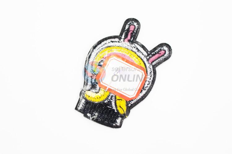 Delicate cute bunny shape embroidery badge brooch