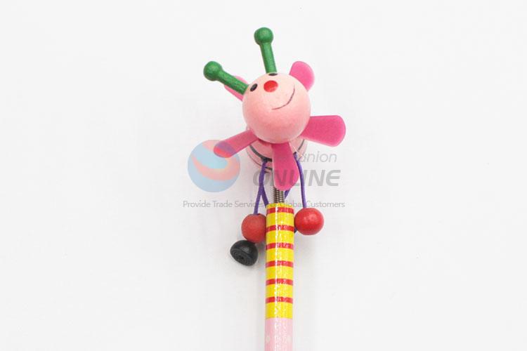Cheap Price Students Wooden Pencil with Cartoon Toys