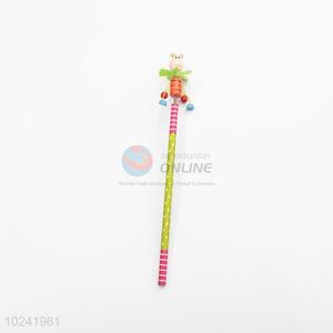Promotional Gift Students Wooden Pencil with Cartoon Toys