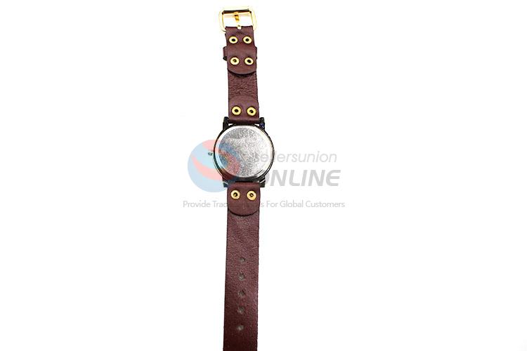 Factory Hot Sell Wrist Watch with Leathern Watchband for Sale