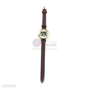 Elephant Pattern Wrist Watch with Leathern Watchband for Sale