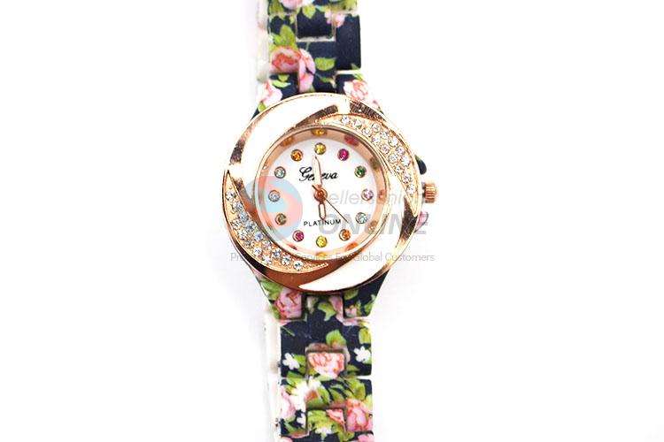 Great Flower Pattern Wrist Watch for Sale