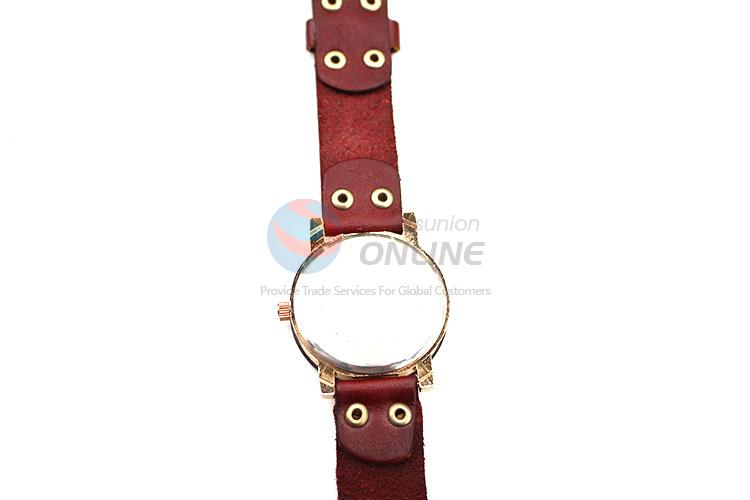 Promotional Wholesale Wrist Watch with Leathern Watchband for Sale