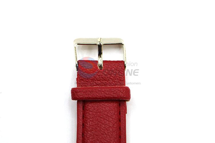 Nice Red Maple Leaf Wrist Watch with Leathern Watchband for Sale