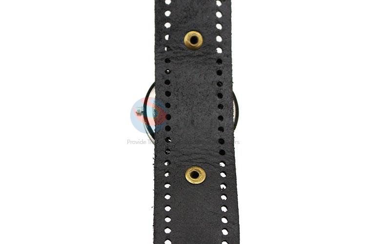 Wholesale Nice Black Wrist Watch with Leathern Watchband for Sale