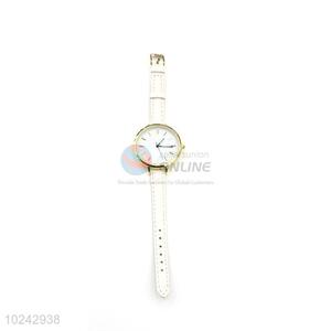 Simple White Wrist Watch with Leathern Watchband for Sale