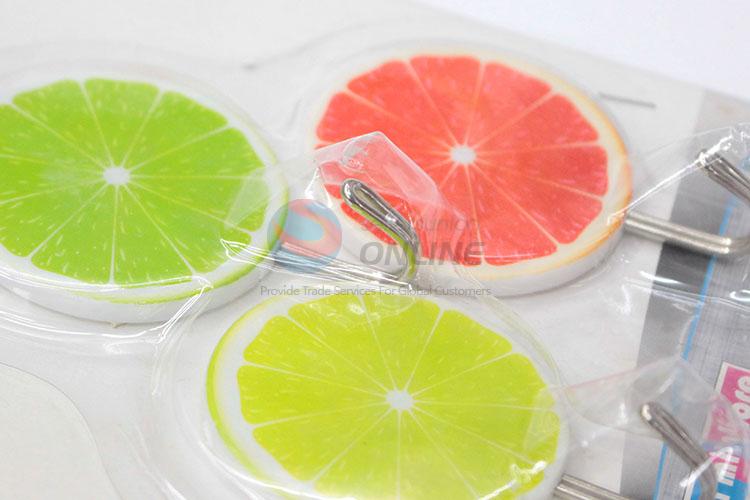 Simple Style Grapefruit Shaped 3 Pcs Key Wall Hanger Adhesive Hook