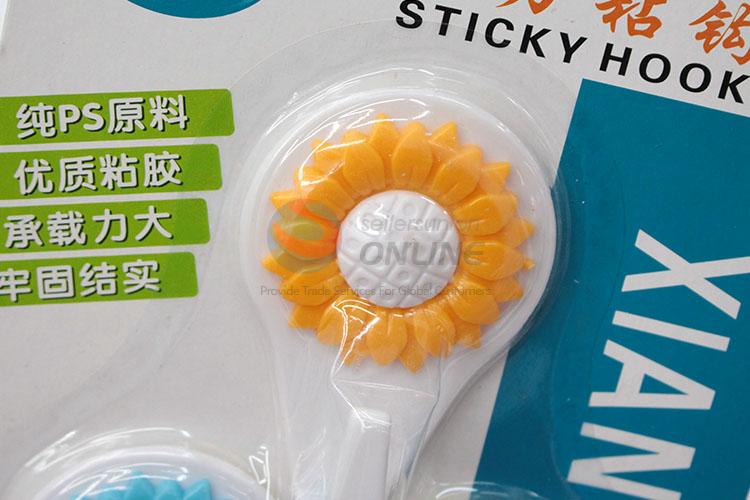 Utility Lovely 3 Pcs Flower Shaped Plastic Adhesive Sticky Hook