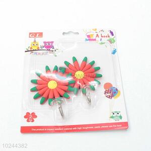 Fashion Style Cute Sunflower Shaped Home Hat Bag Key Wall Hanger Sticky Hook