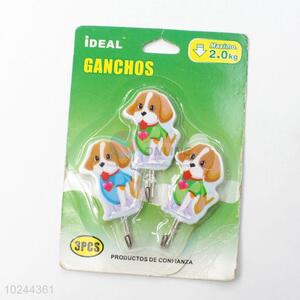 Top Quality High Sales Cartoon Dogs 3 Pcs Plastic Sticky Hook