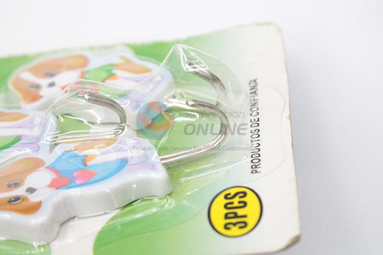 Top Quality High Sales Cartoon Dogs 3 Pcs Plastic Sticky Hook