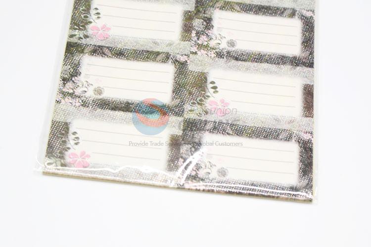 New Flower Pattern Adhesive Hot Stamping Foil Label Stickers