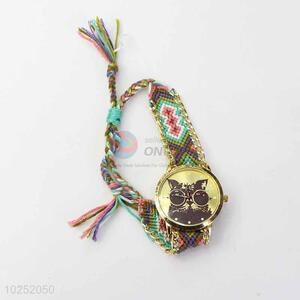 Owl Pattern Casual Bracele Watch For Girls/Fashion Quartz Wristwatch