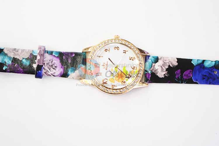 Flower Pattern Casual Bracele Watch For Girls/Fashion Quartz Wristwatch