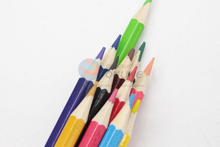 Lead-Free Advanced 12 Colors Wooden Pencil Colored Pencil  in Paper Bucket