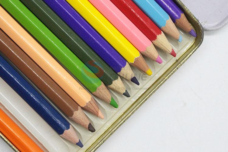 New Style 12 Colors Paint Wooden Pencil in Iron Box