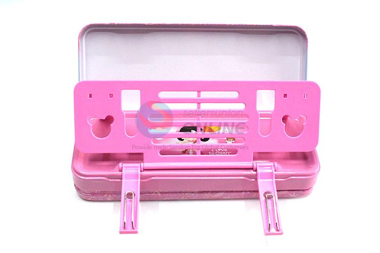 Likable Girl Printed Iron Pencil Box for Student