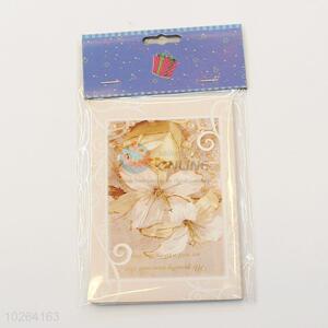 New Arrival Flower Pattern Wedding Cards/Best Wishes Card