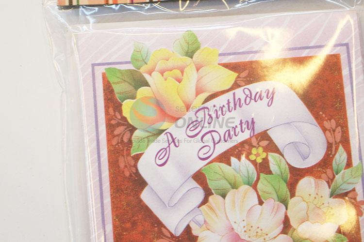 Wholesale Flowers Pattern Wishes Card/Birthday Greeting Card