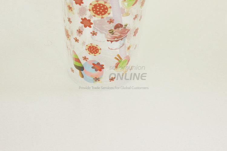 Plastic Cup with Straw High Temperature Cup Water Plastic Transparent Portable Little Flower Cream Drinking Bottle