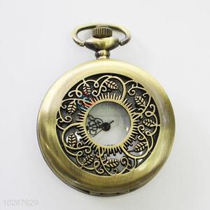 Hollow Flower Vintage Bronze Metal Pocket Watches