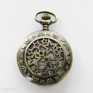 Promotional Hollow Star Design Metal Quartz Pocket Watches