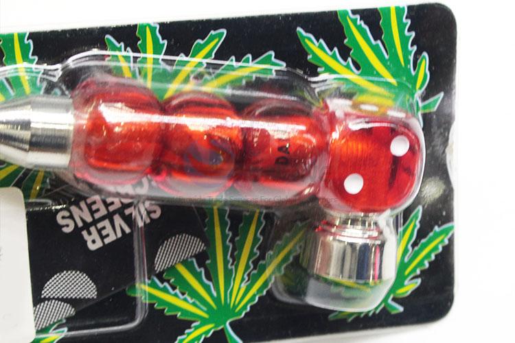 Top Selling Red Handle Metal Tobacco Pipe for Sale