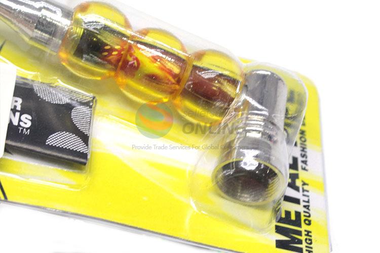New Arrival Yellow Handle Metal Tobacco Pipe for Sale