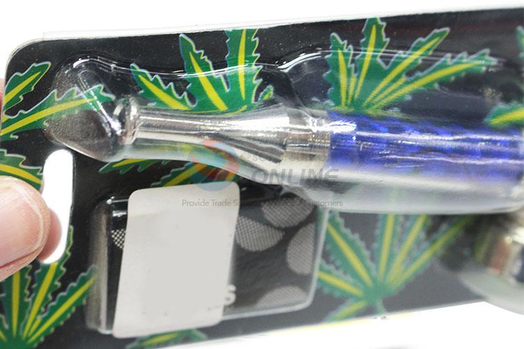 Best Selling Blue Handle Metal Tobacco Pipe for Sale