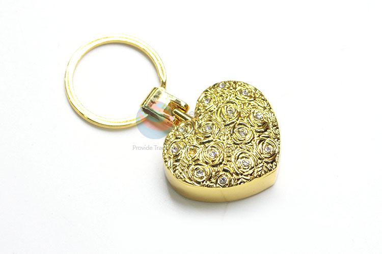 Great Golden Heart Sharped Stainless Iron USB Lighters for Sale