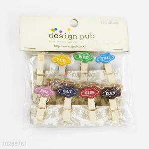 Mini Wooden Colorful Clip with Hemp Rope Pack of Small DIY Wedding Party