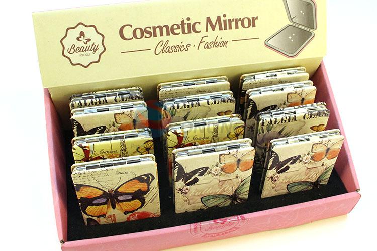 Nice Flower and Butterfly Pattern Rectangular Pocket Cosmetic Mirror for Sale