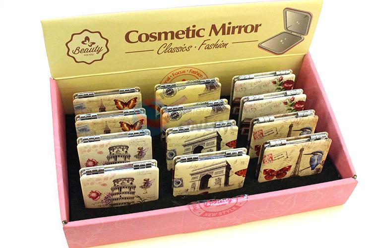 Beautiful Building Printed Square Pocket Cosmetic Mirror for Sale